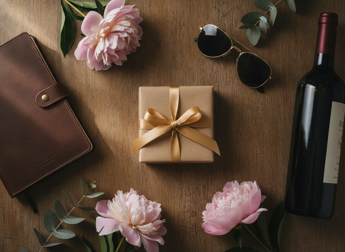 Regalos 30 cumpleaños: composición elegante de regalos premium