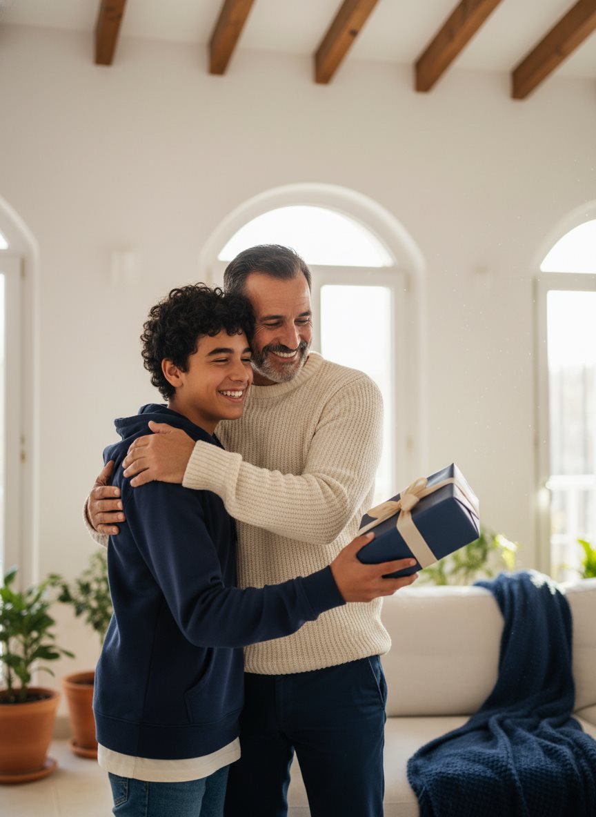 Padre con su hijo en el día del padre